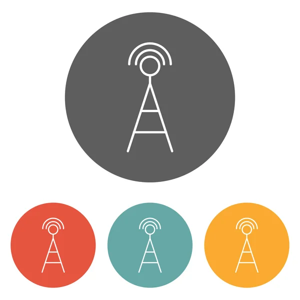 Icona dell'antenna sul cerchio — Vettoriale Stock