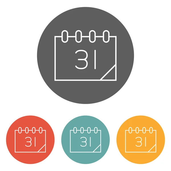 Icône du calendrier sur le cercle — Image vectorielle