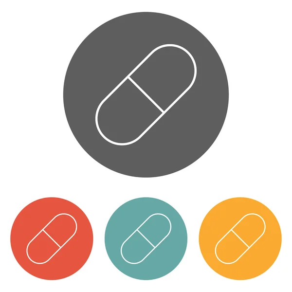 Capsule icon on circle — Stock Vector