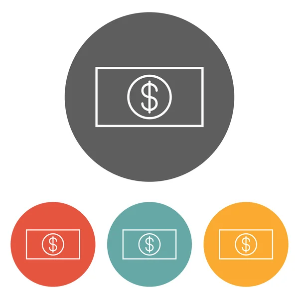 Geld pictogram op cirkel — Stockvector