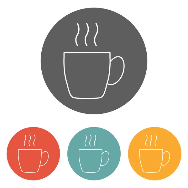 Coffee cup icon on circle — Stock Vector