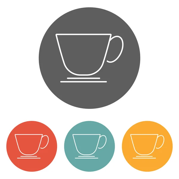 Koffie beker pictogram op cirkel — Stockvector