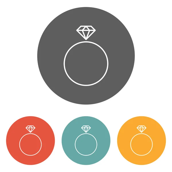 Het pictogram van de ring van de diamant op cirkel — Stockvector