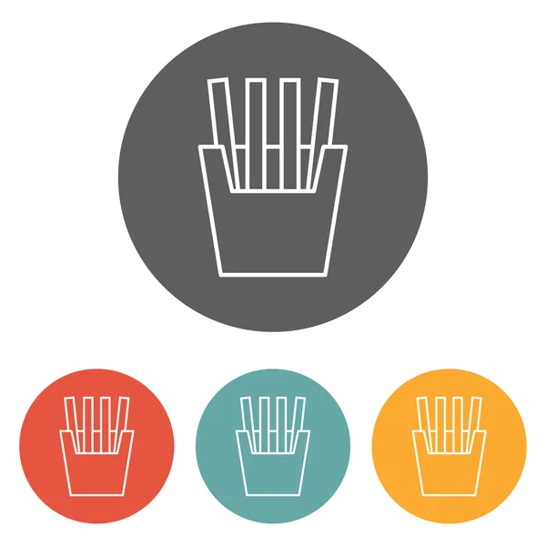 Potato fries icon on circle — Stock Vector