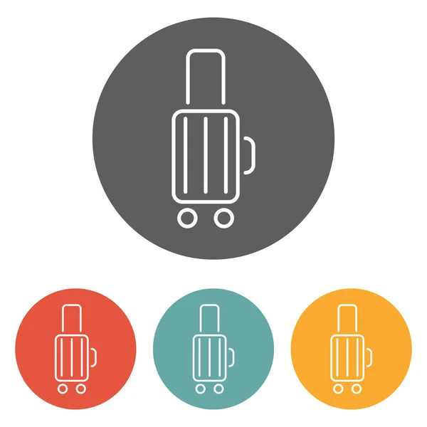 Luggage icon on circle — Stock Vector