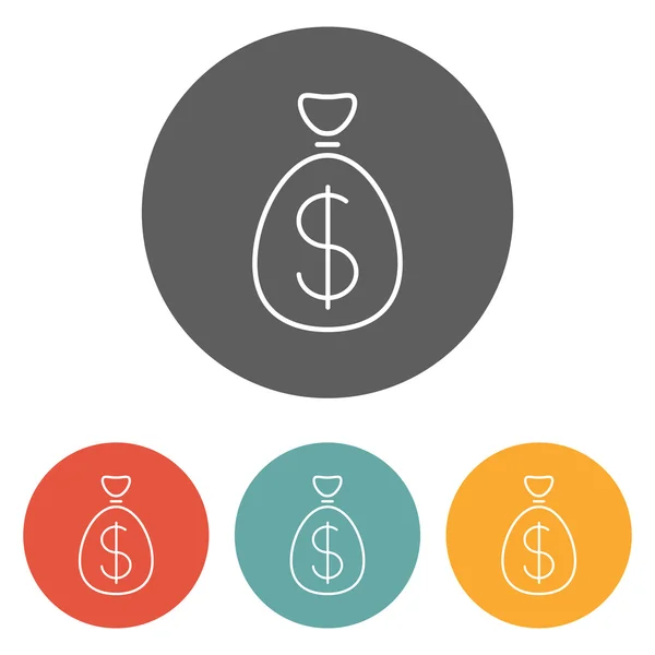 Geldzak dollar pictogram — Stockvector