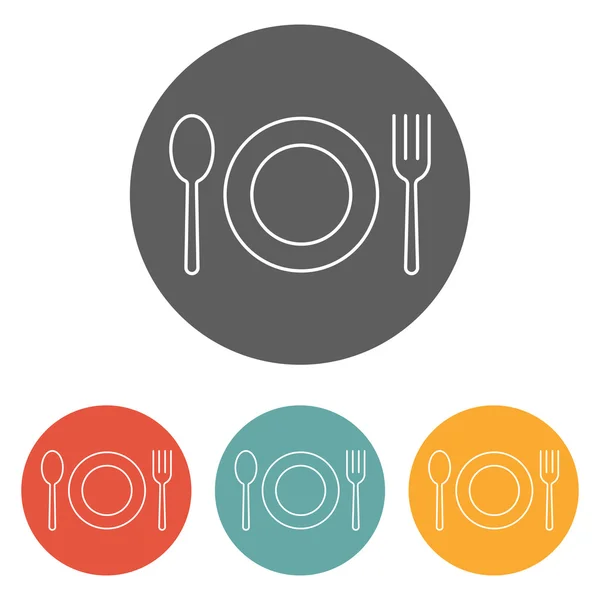 勺子叉子菜图标 — 图库矢量图片