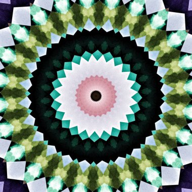 Soyut kaleydoskop desenleri, renkli dalgalı fayanslar, desenli arkaplan duvarı ve metin kopyalama alanı