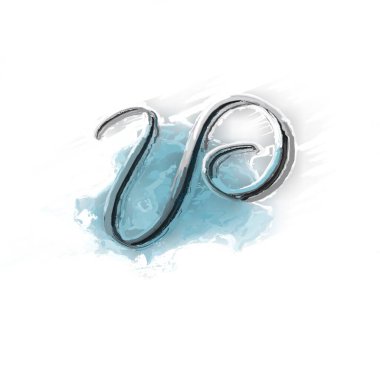 Boya ve beyaz arka planda burç işareti