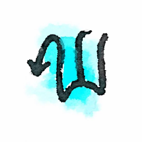 黄道带蝎子在油漆和白色背景上的标志 — 图库照片