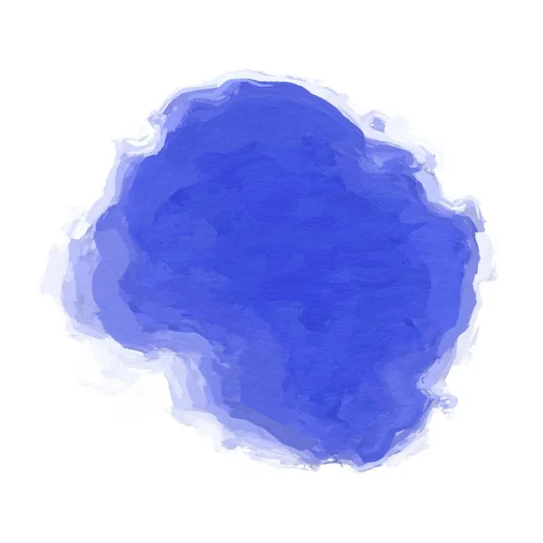 Niebieska Plama Farby Izolowana Białym Tle — Zdjęcie stockowe
