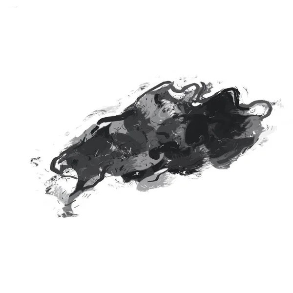 Чорна Фарба Пляма Ізольована Білому Тлі — стокове фото
