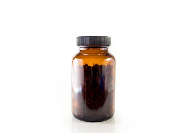 Kahverengi Küçük Cam Ilaç Şişesi — Stok fotoğraf