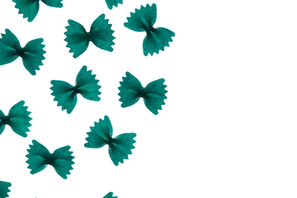 Farfalle Com Espirulina Chlorela Massas Verdes Forma Borboleta Tendência Aumentar — Fotografia de Stock