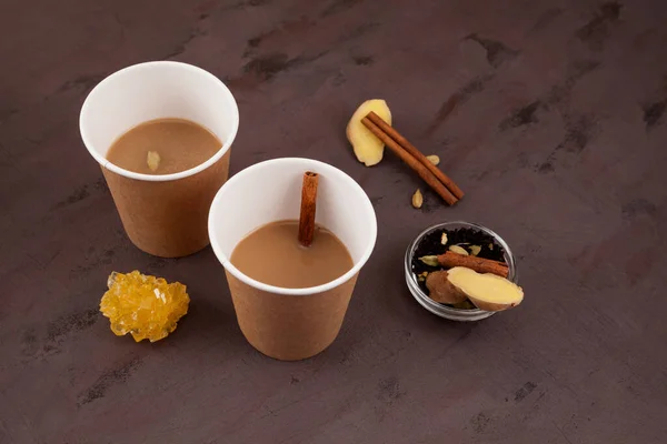 Taglio Chai Mumbai Taglio Chai Popolare Indiano Strade Latte Fermentato — Foto Stock