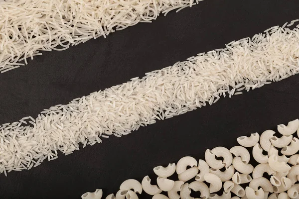 Pruhy Rýže Těstovin Bez Lepku Nudle Vermicelli Rýžové Mouky Tmavé — Stock fotografie