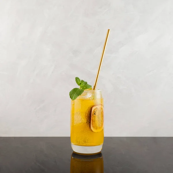 Mango Passionfruit Margarita Cocktail Mint Leaf Lime Tropical Alcoholic Drink — Photo