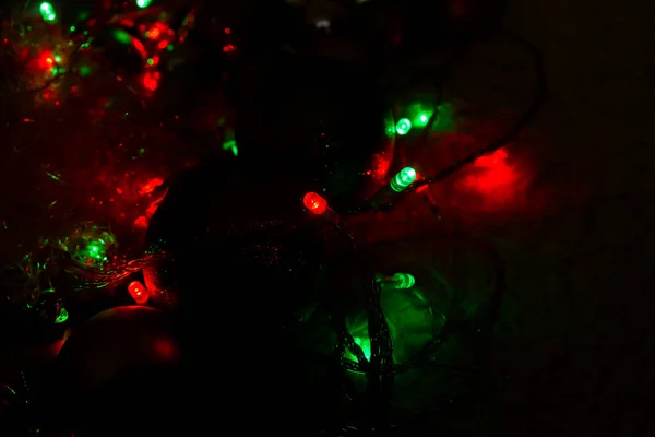 Рождественский Фон Пузырьками Яркие Рождественские Огни Рождественские Украшения — стоковое фото