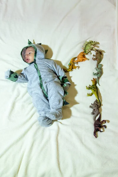 Beautiful Baby Sleeping Bed Portrait Sleeping Baby Boy — Stock Photo, Image