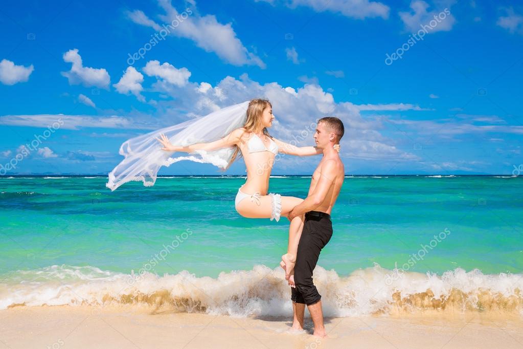 white wedding bathing suit