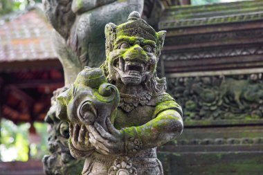 Kutsal Maymun Ormanı 'nda Stutue, Ubud, Bali, Endonezya