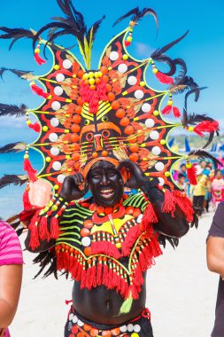  Ocak ayı 10th 2016. Boracay, Filipinler. Festival atı-Atihan. U
