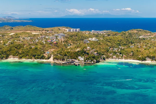 Aerial view of beautiful bay in tropical Island with very white — Stock Photo, Image