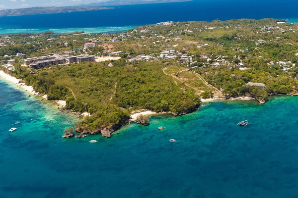 Aerial view of beautiful bay in tropical Island with very white — Stock Photo, Image