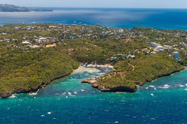 Aerial view of beautiful bay in tropical Island with very white — Stock Photo, Image