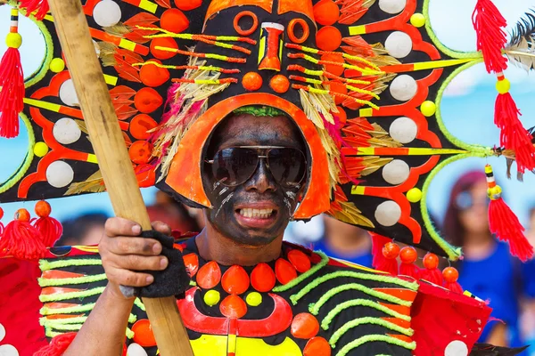 10 de janeiro de 2016. Boracay, Filipinas. Festival Ati-Atihan. U — Fotografia de Stock