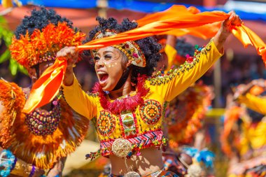 Ocak ayı 24th 2016. Iloilo, Filipinler. Dinagyang Festivali. Unid