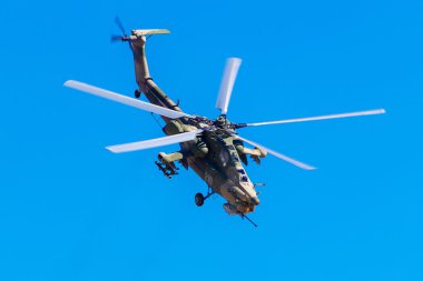 6 Ağustos 2016. Ryazan, Rusya Federasyonu. Askeri helikopter 