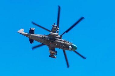 6 Ağustos 2016. Ryazan, Rusya Federasyonu. Askeri helikopter 