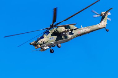 6 Ağustos 2016. Ryazan, Rusya Federasyonu. Askeri helikopter 