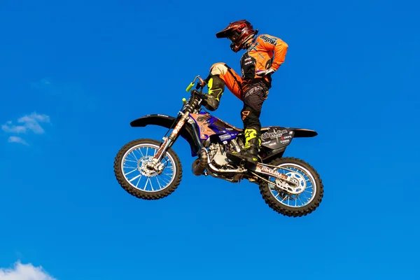 August 6 2016. Ryazan, Russia. A professional rider at the FMX ( — Stock Photo, Image