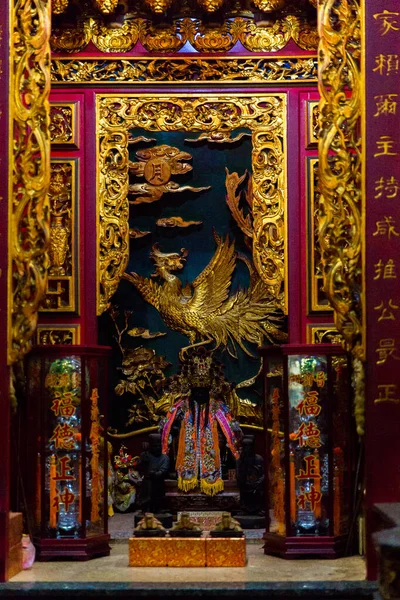 Tainan Taiwán Asia Octubre 2019 Antiguas Deidades Altar Templo Taiwanés — Foto de Stock