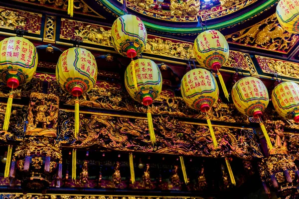 Tainan Taiwan Oktober 2019 Traditionelle Chinesische Neujahrslaternen Zur Dekoration Eines — Stockfoto