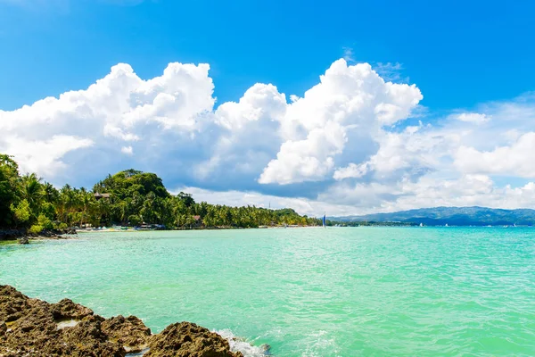 Beautiful Landscape Tropical Beach Boracay Island Philippines Coconut Palm Trees — Stock Photo, Image