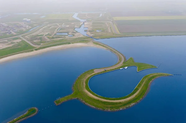 Légi Felvétel Ember Alkotta Tulip Island Tulpeiland Zeewolde Drónjáról Hollandia — Stock Fotó