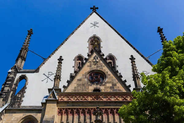 Juni 2021 Leipzig Tyskland Thomaskirche Thomas Kyrka Leipzig Tyskland Där — Stockfoto