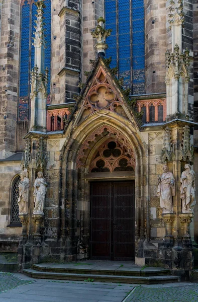 Juni 2021 Leipzig Tyskland Thomaskirche Thomas Kyrka Leipzig Tyskland Där — Stockfoto