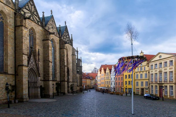 Osnabruck Niedersachsen Tyskland Juni 2021 Marien Kyrkan Och Facedes Gamla — Stockfoto