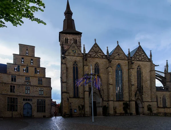 Osnabruck Niedersachsen Tyskland Juni 2021 Marien Kyrkan Och Facedes Gamla — Stockfoto