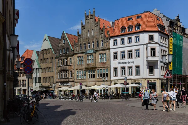 Munster Německo Severní Porýní Vestfálsko Srpna 2021 Prinzipalmarkt Historická Ulice — Stock fotografie