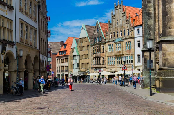 Munster Německo Severní Porýní Vestfálsko Srpna 2021 Prinzipalmarkt Historická Ulice — Stock fotografie