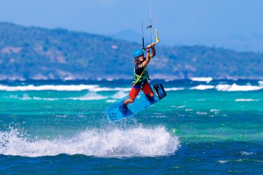 Boracay Adası, Filipinler - 28 Ocak 2015: tanımlanamayan kı