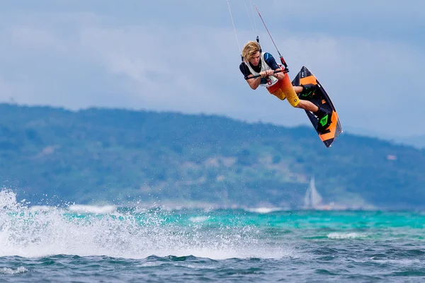 Ilha de Boracay, Filipinas - 28 de janeiro de 2015: ki não identificada — Fotografia de Stock