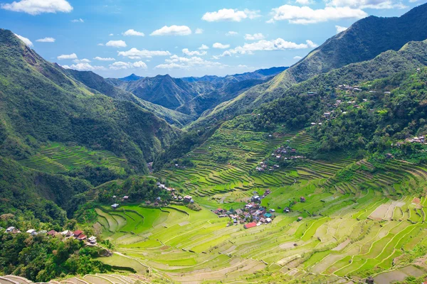 Rice terraces in the Philippines. The village is in a valley amo — Stock Photo, Image