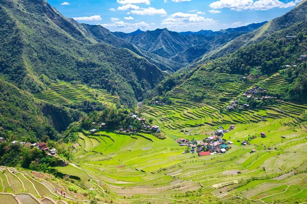 Rice terraces in the Philippines. The village is in a valley amo — Stock Photo, Image