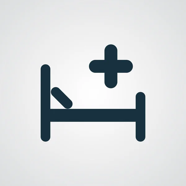 Platt sjukhus säng ikonen — Stock vektor